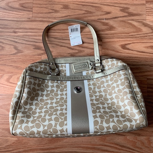 Coach Light Khaki Zip Satchel - Picture 2 of 11